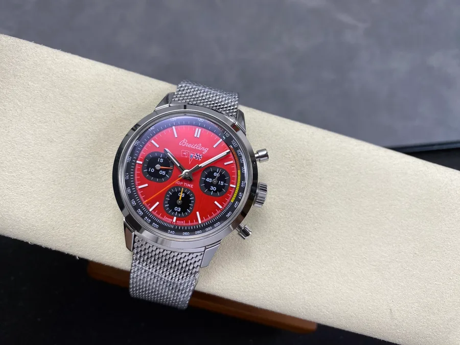 Breitling Top Time B01 Chevrolet Corvette AB01761A1K1A1 Red Dial Metal Bracelet BLS 41mm Super Clone Watch - Angle 2 - Jack Watches USA