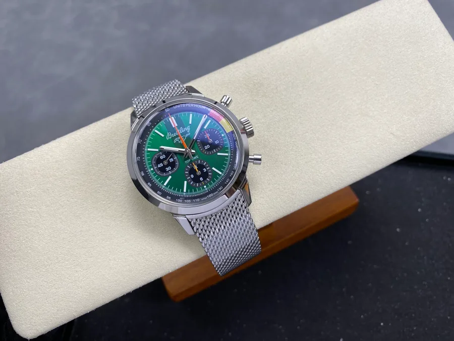 Breitling Top Time B01 Ford Mustang AB01762A1L1A1 Green Dial Metal Bracelet BLS 41mm