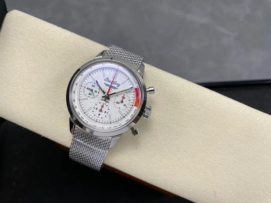 Breitling Top Time B01 Ford Thunderbird AB01766A1A1A1 White Dial BLS 41mm Super Clone Watch - Angle 2 - Jack Watches USA