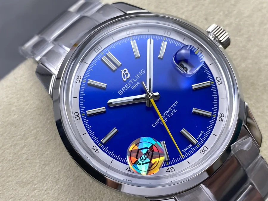 Breitling Top Time B31 Automatic AB3113A71C1A1 Stainless Steel Blue Dial BLF 38mm Super Clone Watch - Angle 3 - Jack Watches USA