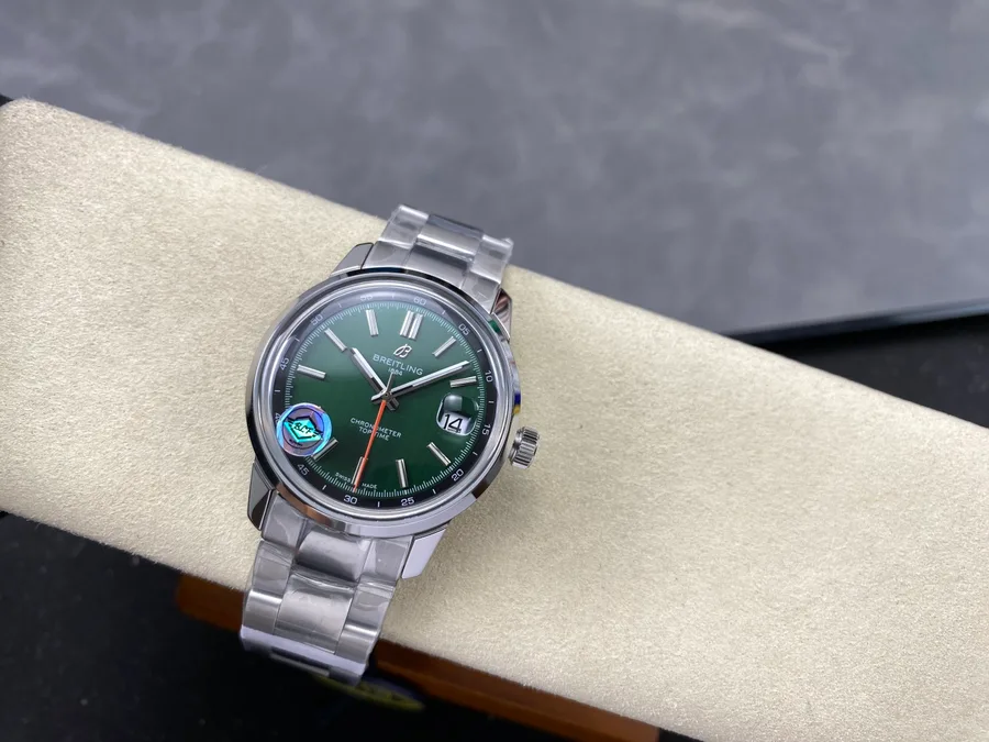 Breitling Top Time B31 Automatic SS AB3113171L1A1 Green Dial BLF 38mm Super Clone Watch - Angle 2 - Jack Watches USA