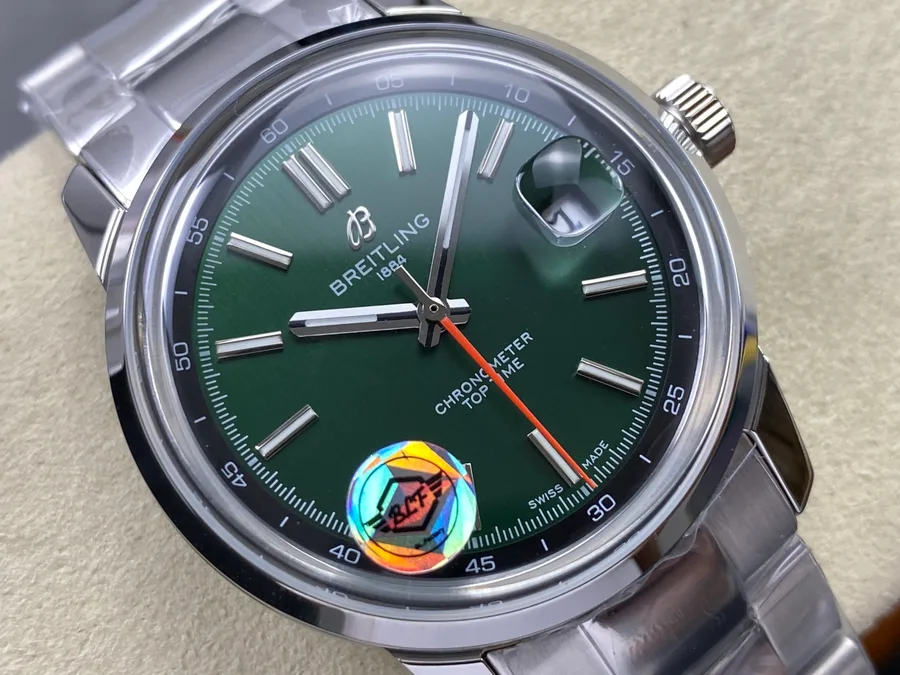 Breitling Top Time B31 Automatic SS AB3113171L1A1 Green Dial BLF 38mm Super Clone Watch - Angle 3 - Jack Watches USA