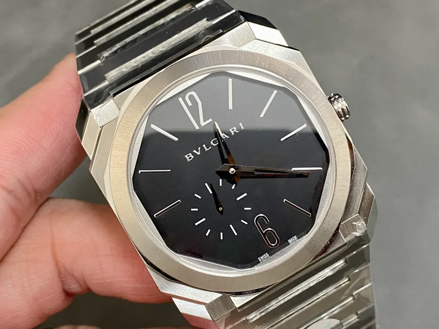 Bulgari Octo Finissimo Extra Thin 103297 Steel Black Dial BVF 40mm Super Clone Watch - Angle 2 - Jack Watches USA