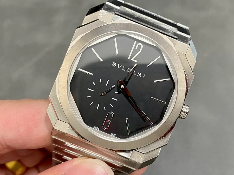 Bulgari Octo Finissimo Extra Thin 103297 Steel Black Dial BVF 40mm Super Clone Watch - Angle 3 - Jack Watches USA