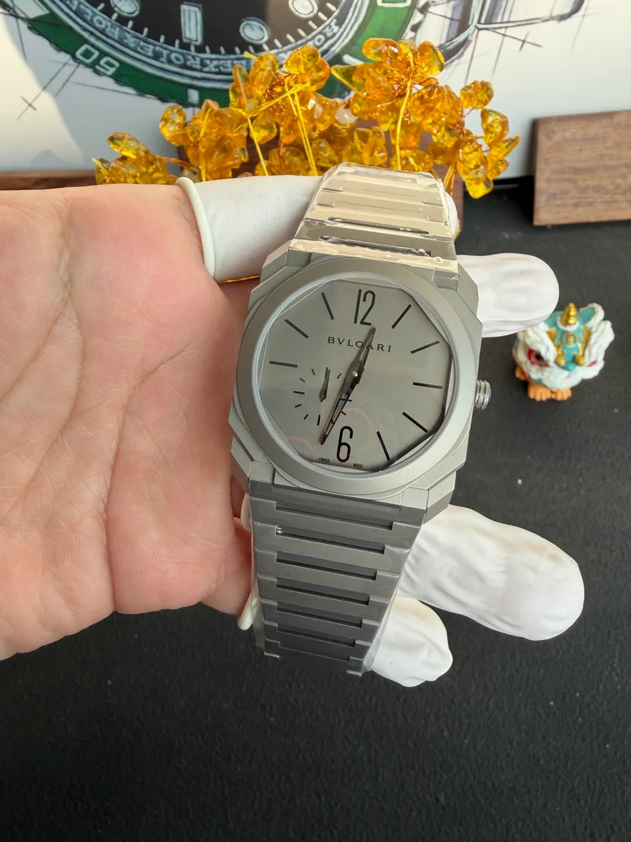 Bvlgari Octo Finissimo 102713 Titanium Grey Dial BVF 40mm Super Clone Watch - Angle 3 - Jack Watches USA