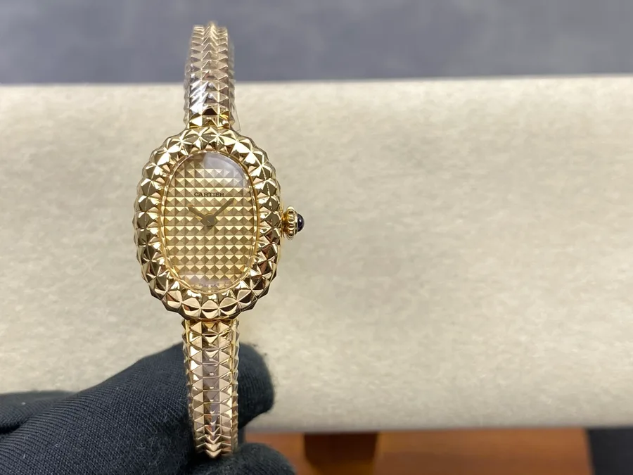 Cartier Baignoire Clou De Paris Mini Model 18K Gold Plating (Wrist Size 15, 16, 17cm)