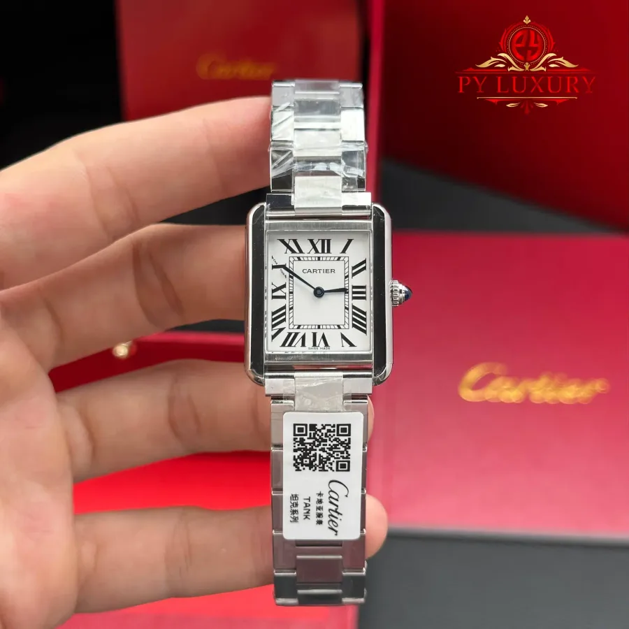 Cartier Tank Solo Small Model W5200013 Silver Dial Steel Bracelet AF 24.4mm x 31mm