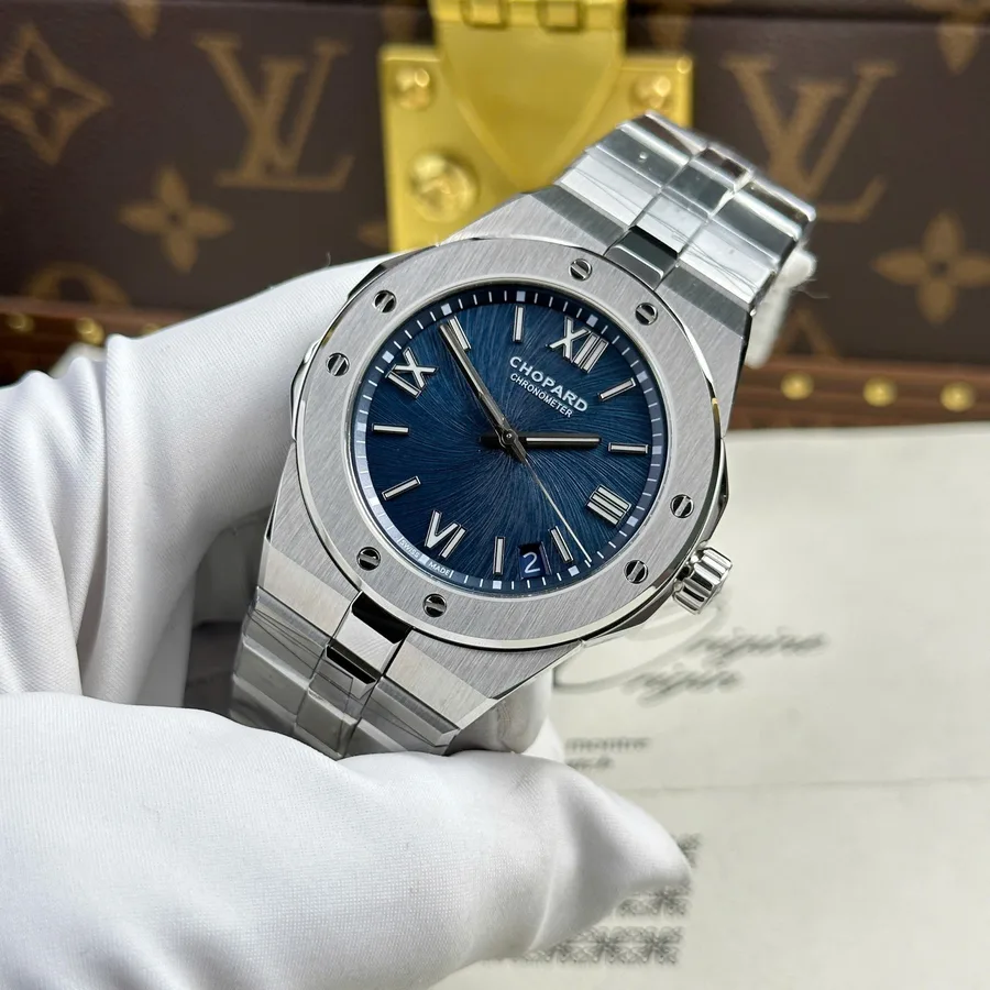 Chopard Alpine Eagle Large 298600-3001 Blue Dial GH Factory 41mm Super Clone Watch - Angle 3 - Jack Watches USA