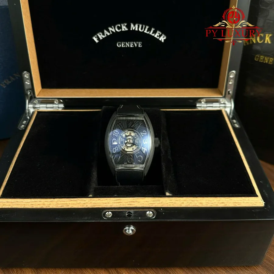Franck Muller Grand Central Tourbillon Black Carbon Arabic Dial 44mm