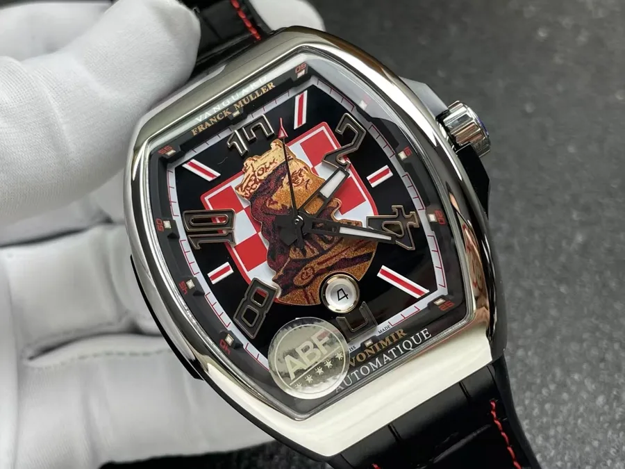 Franck Muller Vanguard Croatia ZVONIMIR Steel Leather Strap Best Copy ABF 45mm Super Clone Watch - Angle 2 - Jack Watches USA