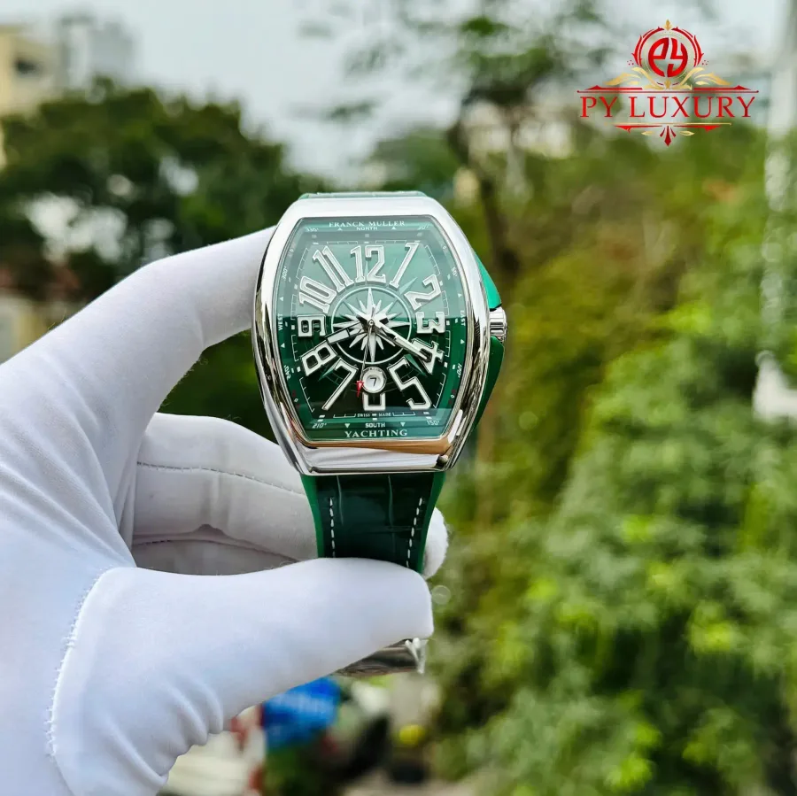 Franck Muller Vanguard Yachting Green Dial Leather Strap Replica ABF 45mm