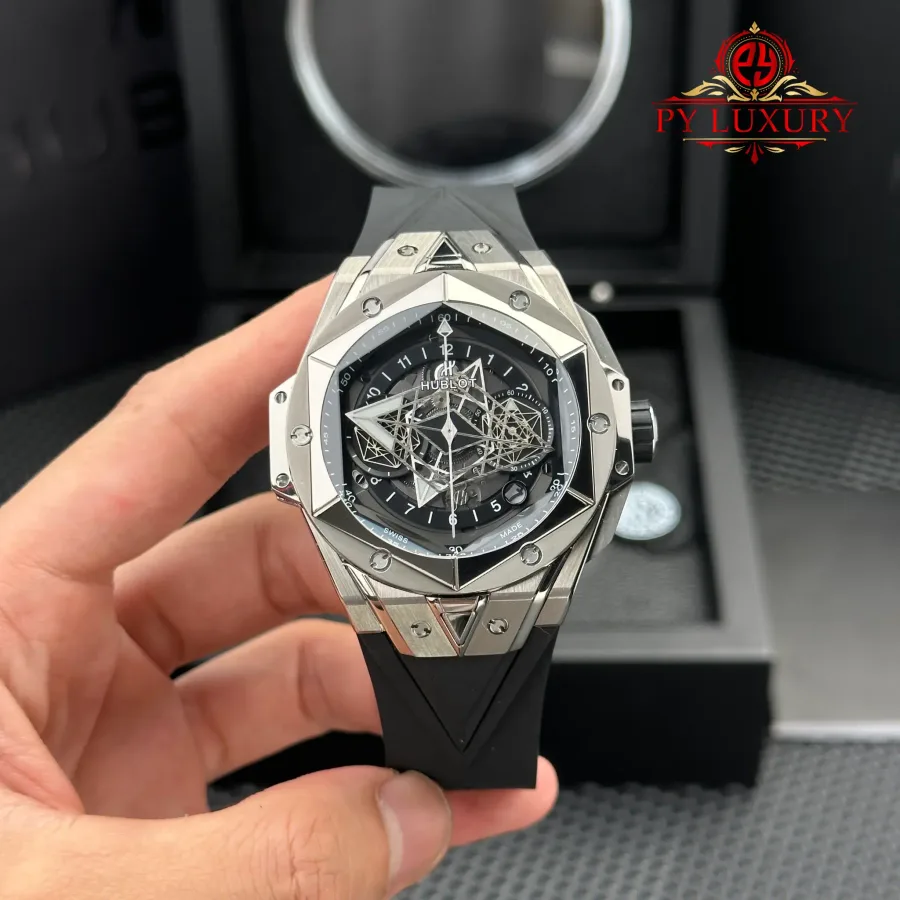 Hublot Big Bang Sang Bleu II Titanium Black Dial Rubber Strap 45mm
