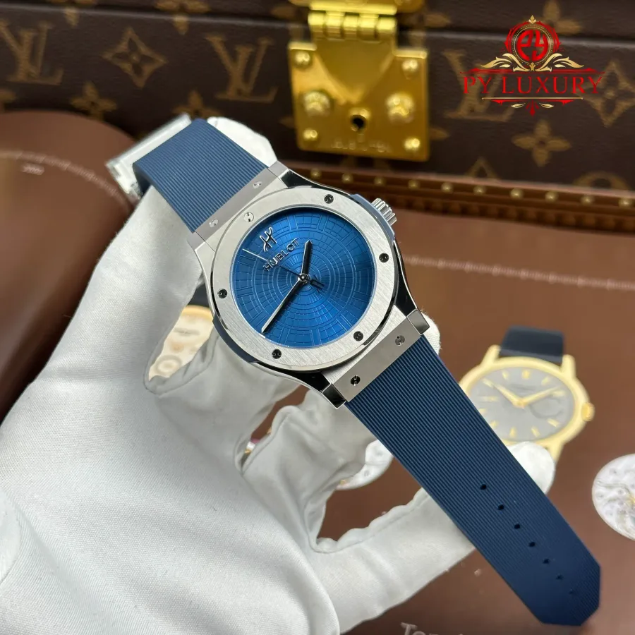 Hublot Classic Fusion Special Edition Boutique PISA 1940 Titaniun Blue Dial JJZ 42mm Super Clone Watch - Angle 2 - Jack Watches USA