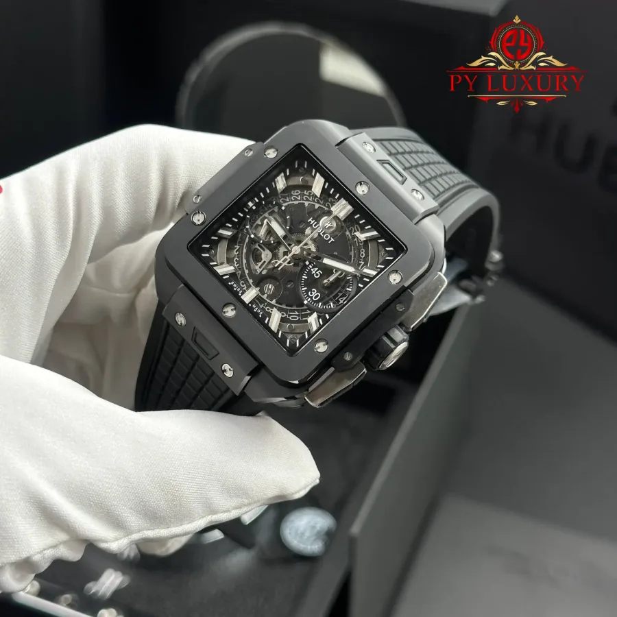 Hublot Square Bang Unico Black Magic Ceramic Case Best Quality Replica 42mm Super Clone Watch - Angle 3 - Jack Watches USA