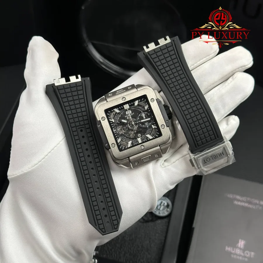 Hublot Square Bang Unico Titanium Automatic Best Quality Replica 42mm Super Clone Watch - Angle 2 - Jack Watches USA