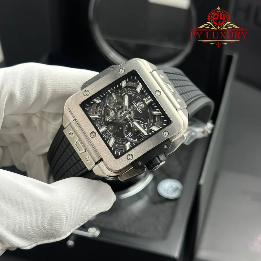 Hublot Square Bang Unico Titanium Automatic Best Quality Replica 42mm Super Clone Watch - Angle 3 - Jack Watches USA