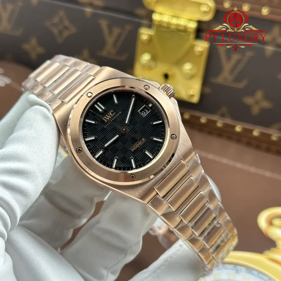 IWC Ingenieur IW328702 Rose Gold Black Dial GH Factory 40mm Super Clone Watch - Angle 2 - Jack Watches USA