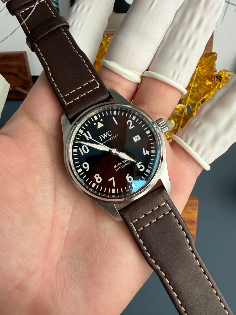 IWC Pilot Mark XVIII Edition IW327003 Brown Dial Leather Strap 40mm Super Clone Watch - Angle 3 - Jack Watches USA