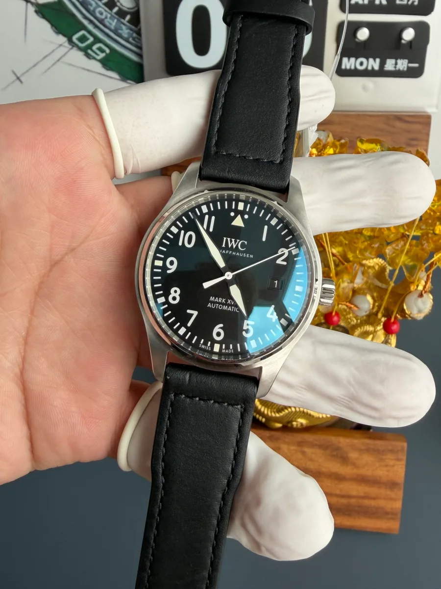 IWC Pilot Mark XVIII IW327001 Black Arabic Dial Leather Strap 40mm Super Clone Watch - Angle 3 - Jack Watches USA