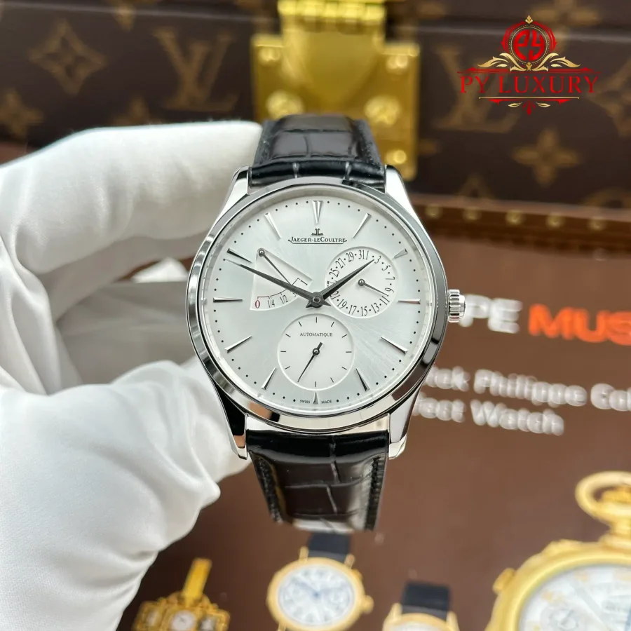 Jaeger Lecoultre Master Ultra Thin Power Reserve Q1378421 Silver Dial Leather Strap APSF 39mm