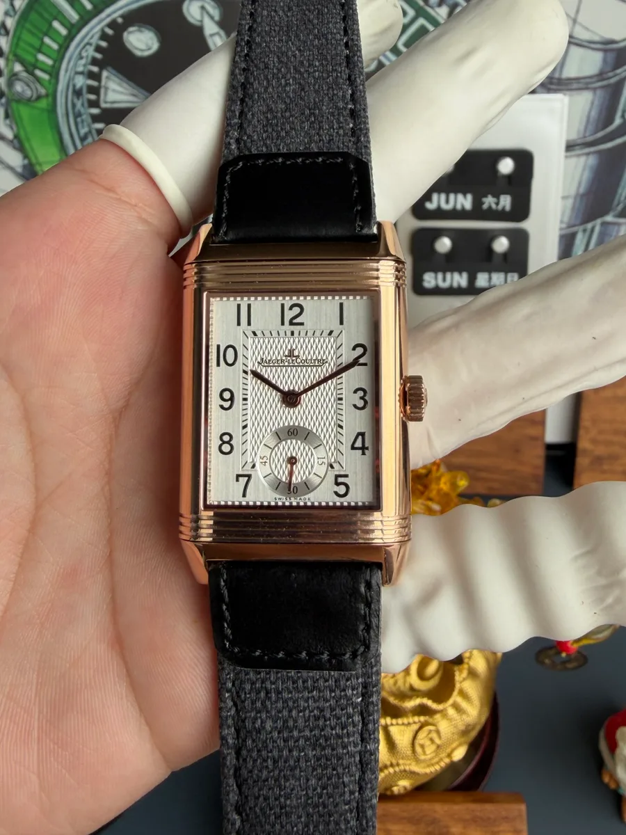 Jaeger-LeCoultre Reverso Classic Duoface Small Seconds Q3842520 Rose Gold Silver & Black Dial 47×28.3mm