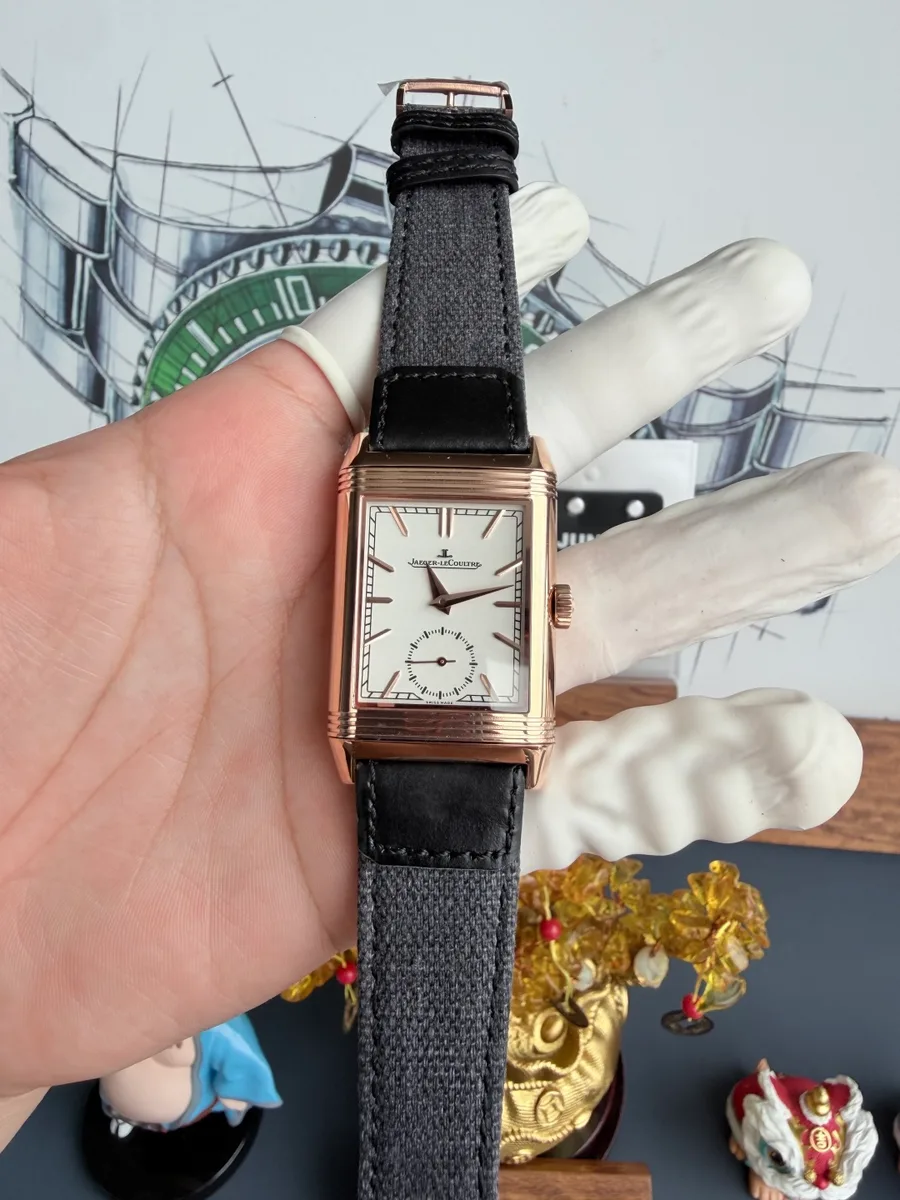 Jaeger-LeCoultre Reverso Tribute Duoface Q3902420 Rose Gold Silver Index Dial 47×28.3mm