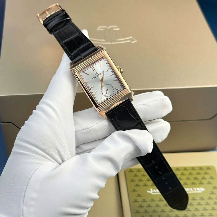 Jaeger – LeCoultre Reverso Tribute Monoface Small Seconds Q7132521 Rose Gold Silver Dial MGF 45.6×27.4mm