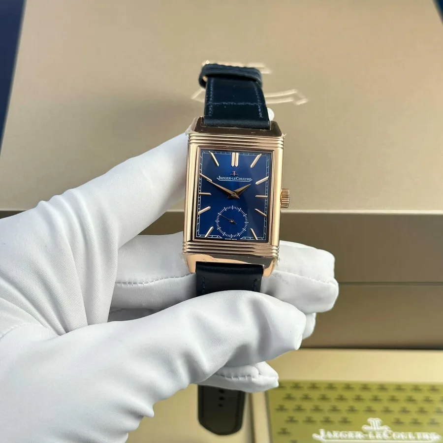 Jaeger-LeCoultre Reverso Tribute Monoface Small Seconds Rose Gold Blue Dial MGF 45.6×27.4mm