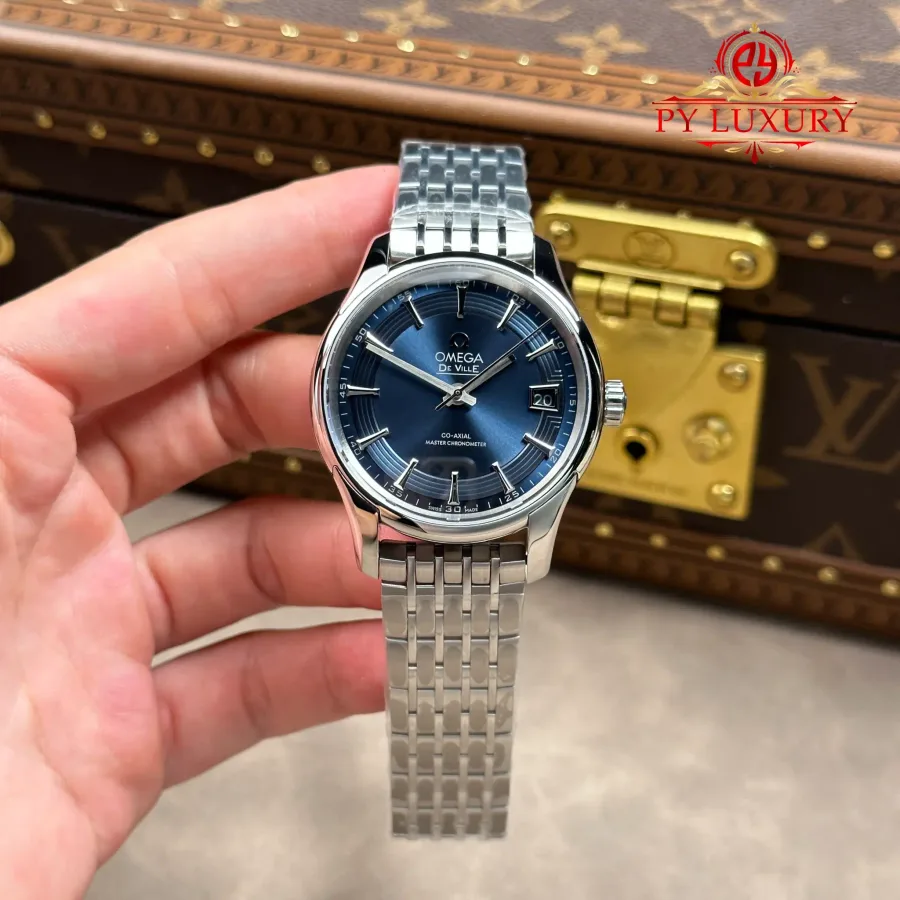 Omega DeVille Hour Vision Blue Dial Metal Bracelet 41mm