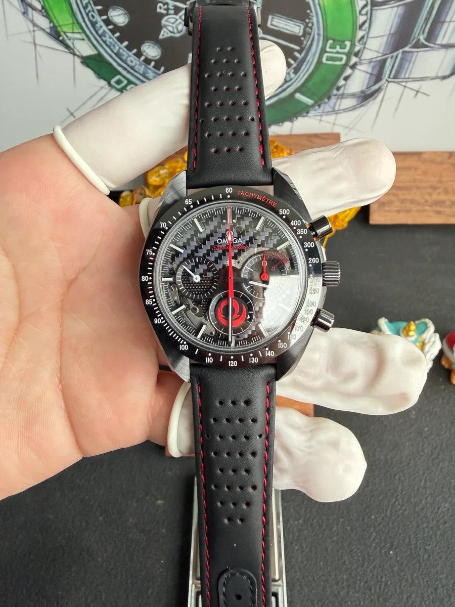 Omega Speedmaster Dark Side of The Moon Team Alinghi Leather Strap SMF 44mm