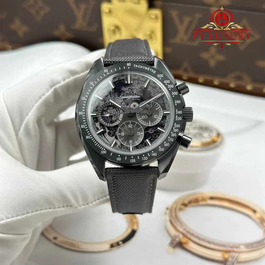 Omega Speedmaster Grey Side of the Moon Apollo 8 Grey Ceramic Grey Dial Nylon Strap 44mm