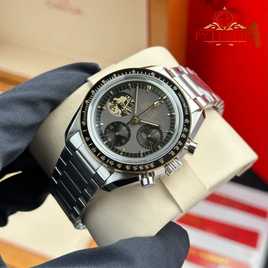Omega Speedmaster Moonwatch Apollo 11 50th Anniversary 42mm Super Clone Watch - Angle 2 - Jack Watches USA