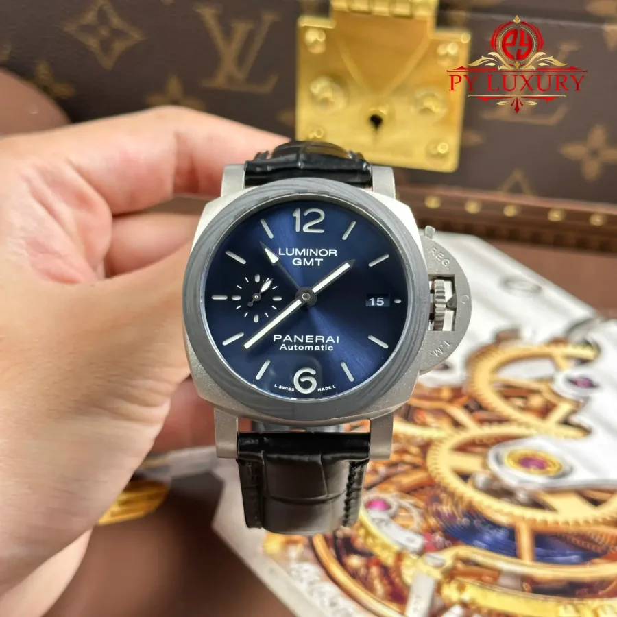 Panerai Luminor GMT PAM1279 Titanium Blue Dial Leather Strap 42mm