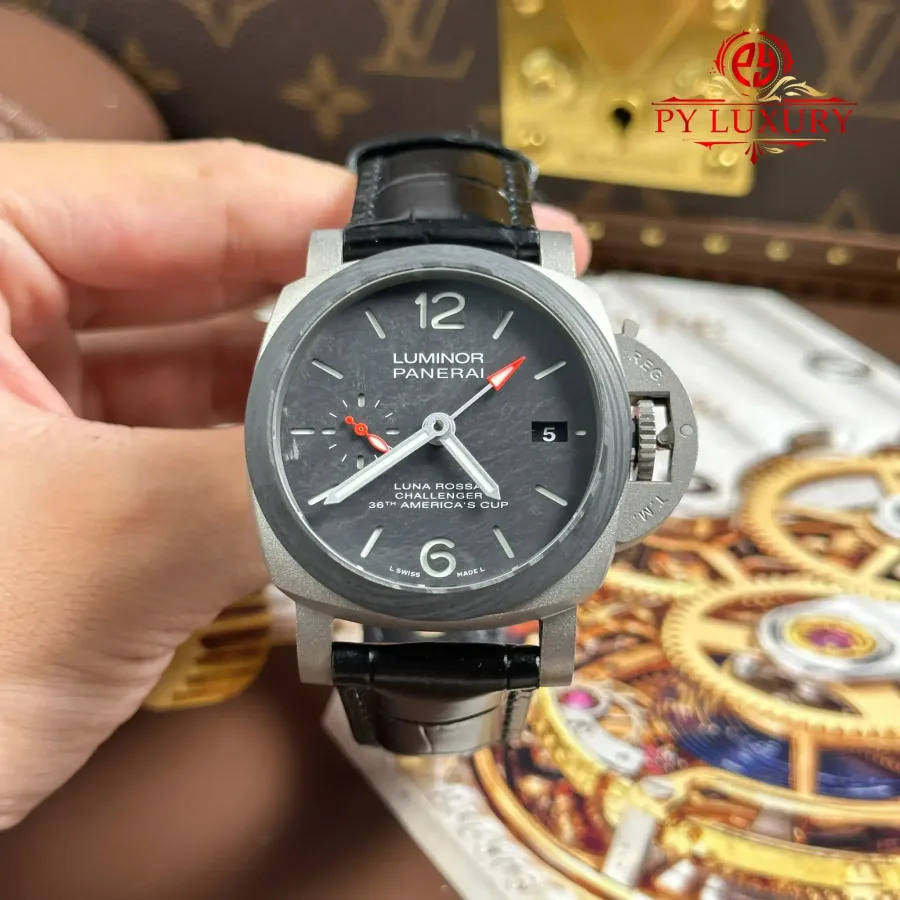 Panerai Luminor Luna Rossa GMT PAM1096 Titanium Carbotech Scafotech Leather Strap 42mm