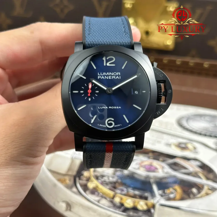 Panerai Luminor Quaranta Steel DLC Luna Rossa PAM01408 Blue Dial 40mm