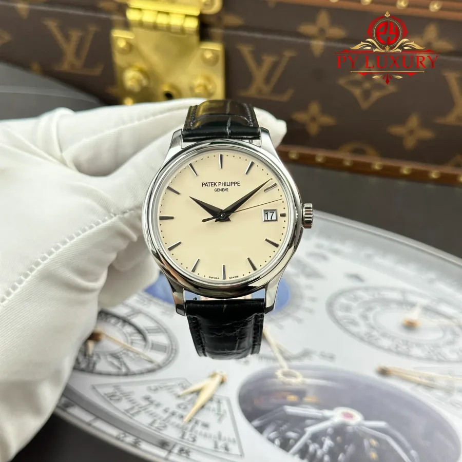 Patek Philippe Calatrava 5227G-001 Cream Dial Leather Strap Replica 3KF 39mm