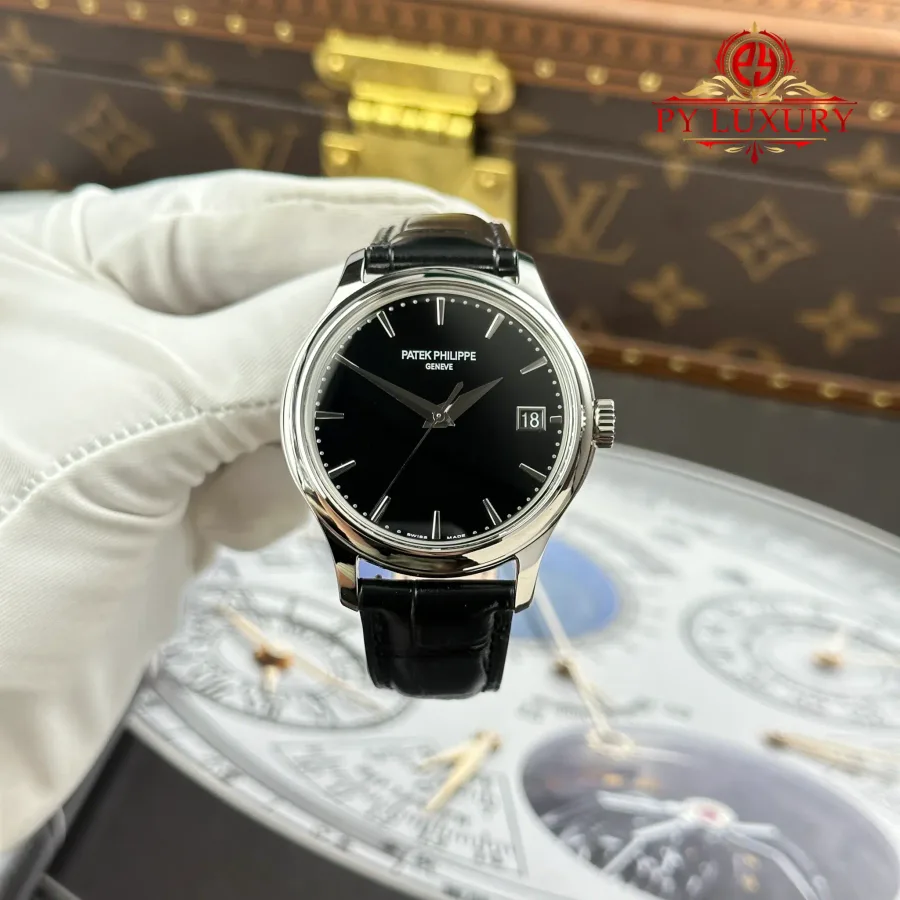 Patek Philippe Calatrava 5227G-010 Black Dial Leather Strap 3KF 39mm