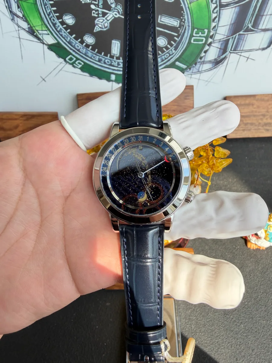 Patek Philippe Grand Complications 6102P-001 Blue Dial Leather Strap 44mm