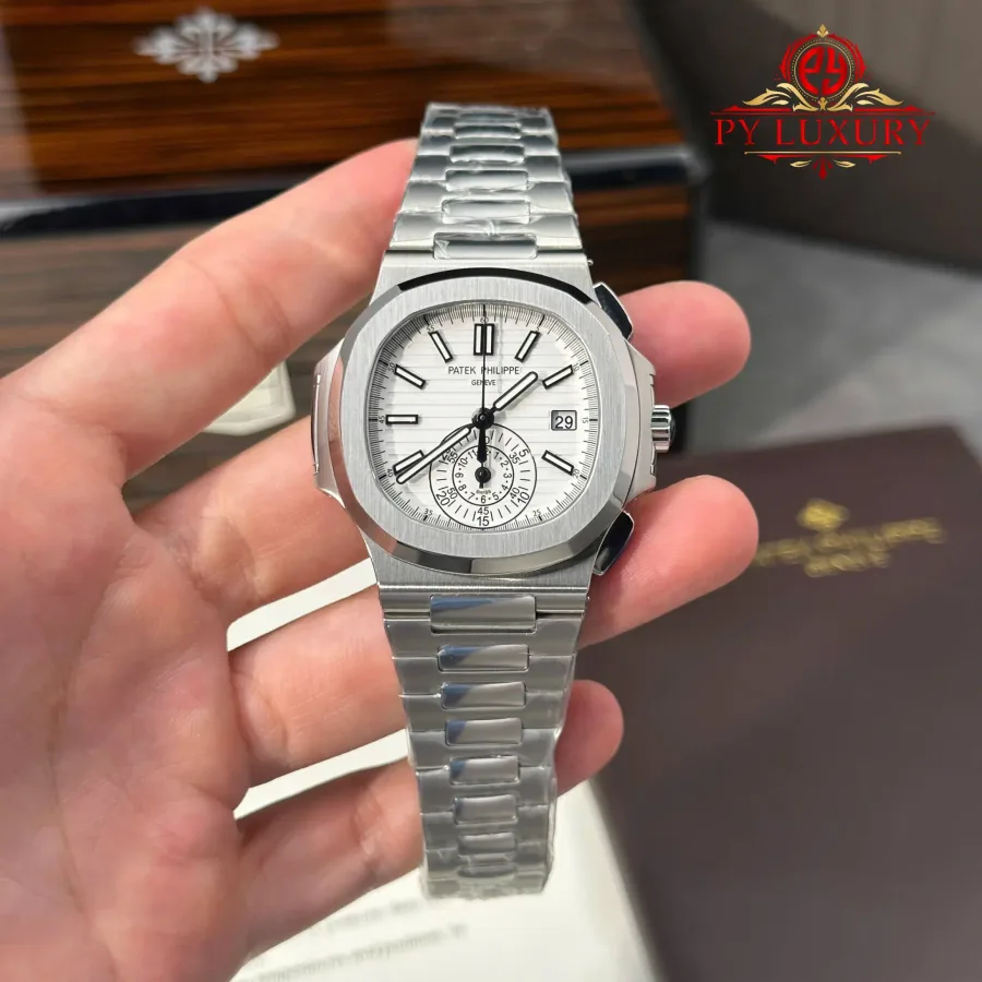 Patek Philippe Nautilus 5980/1A-019 Chronograph White Dial 40mm
