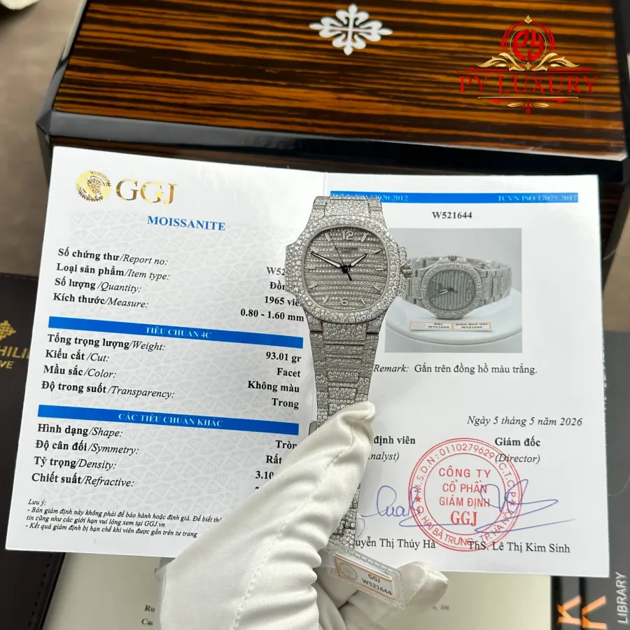 Patek Philippe Nautilus 7118/1450G-001 Custom Iced Out Moissanite 35.2mm