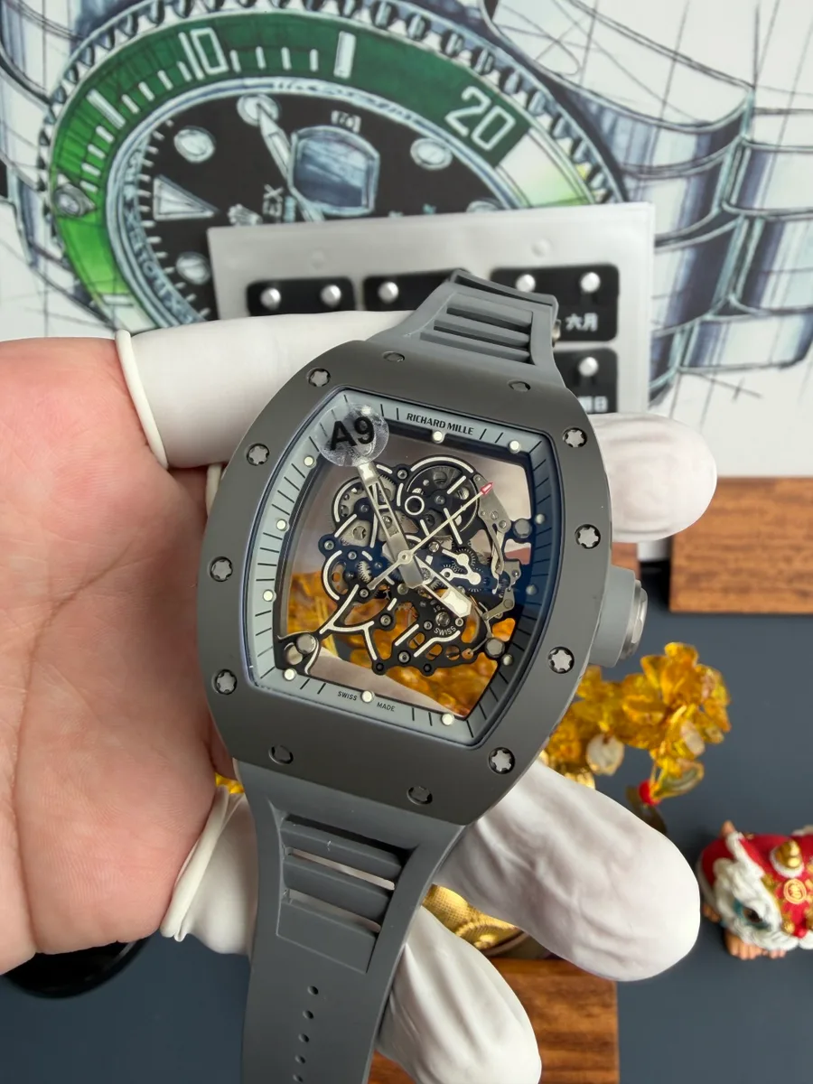 Richard Mille RM055 All Grey Boutique Edition Vaucher Movement A9F 42.7 x 49.9mm Super Clone Watch - Angle 2 - Jack Watches USA