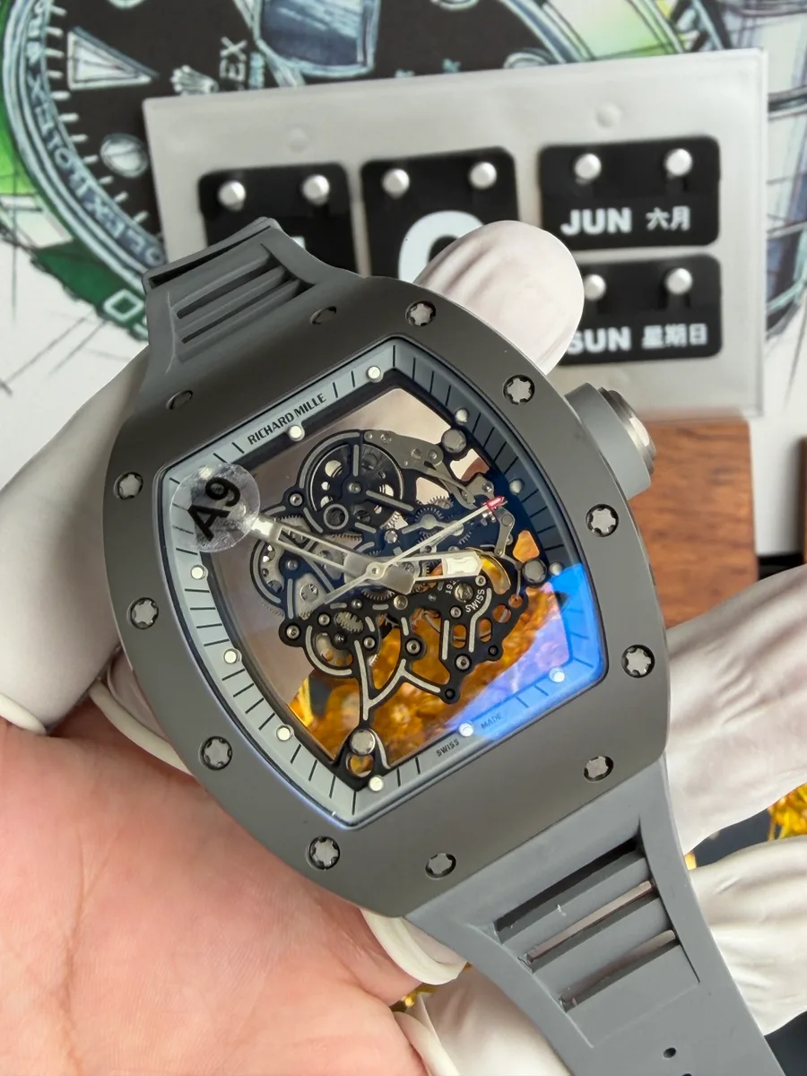 Richard Mille RM055 All Grey Boutique Edition Vaucher Movement A9F 42.7 x 49.9mm Super Clone Watch - Angle 3 - Jack Watches USA