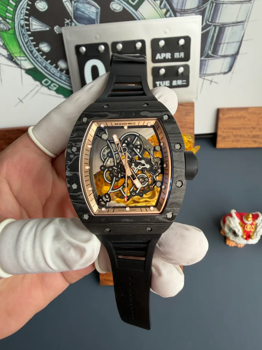 Richard Mille RM055 Bubba Watson Asia Edition Carbon NTPT Vaucher Movement A9 Factory 42.7mm x 49.9mm