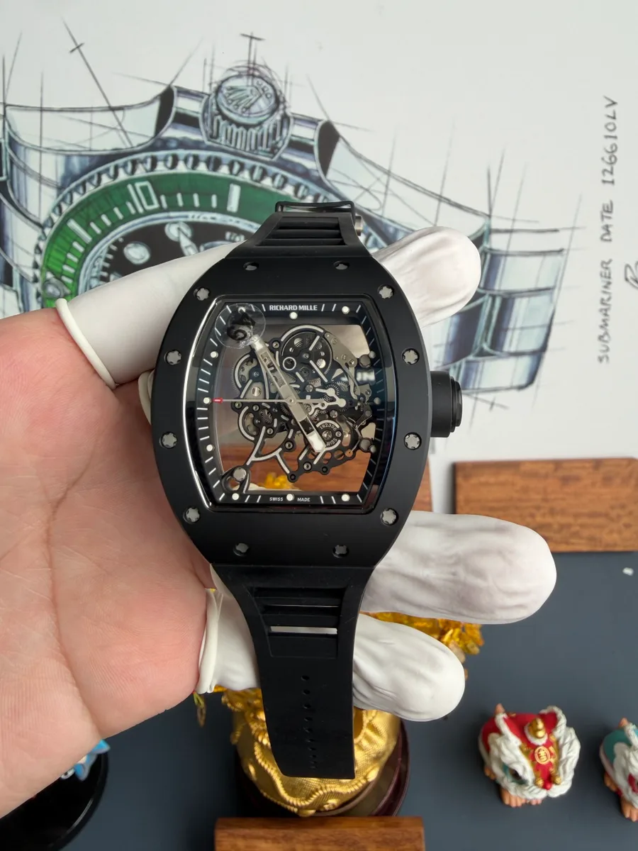 Richard Mille RM055 Bubba Watson Black Edition Black Ceramic Vaucher Movement A9F 42.7 x 49.9mm