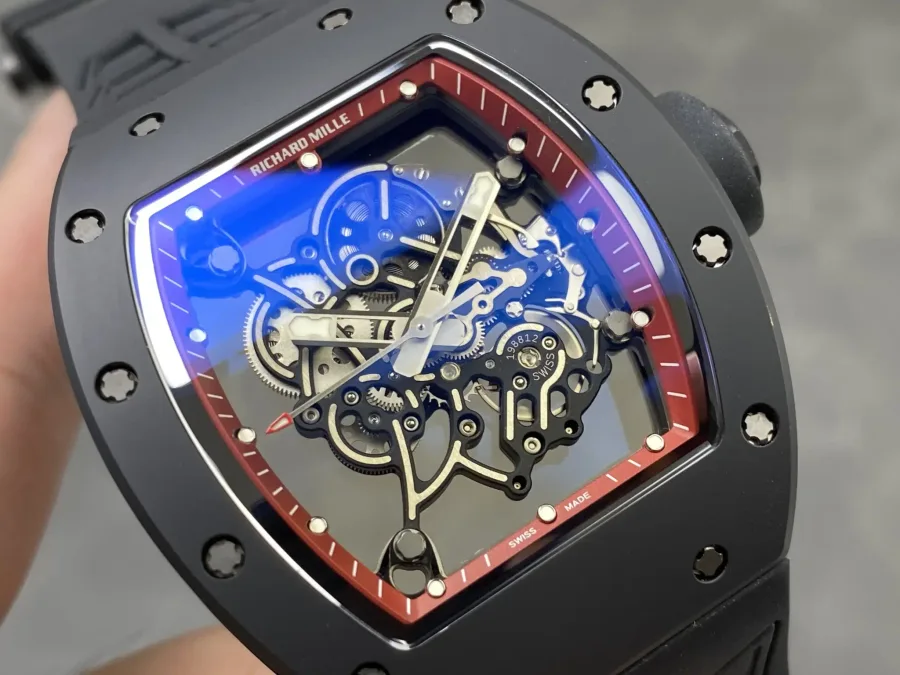 Richard Mille RM055 Bubba Watson Red Drive Americas Limited Edition Vaucher Movement Umi Factory 42.7 x 49.9mm Super Clone Watch - Angle 2 - Jack Watches USA