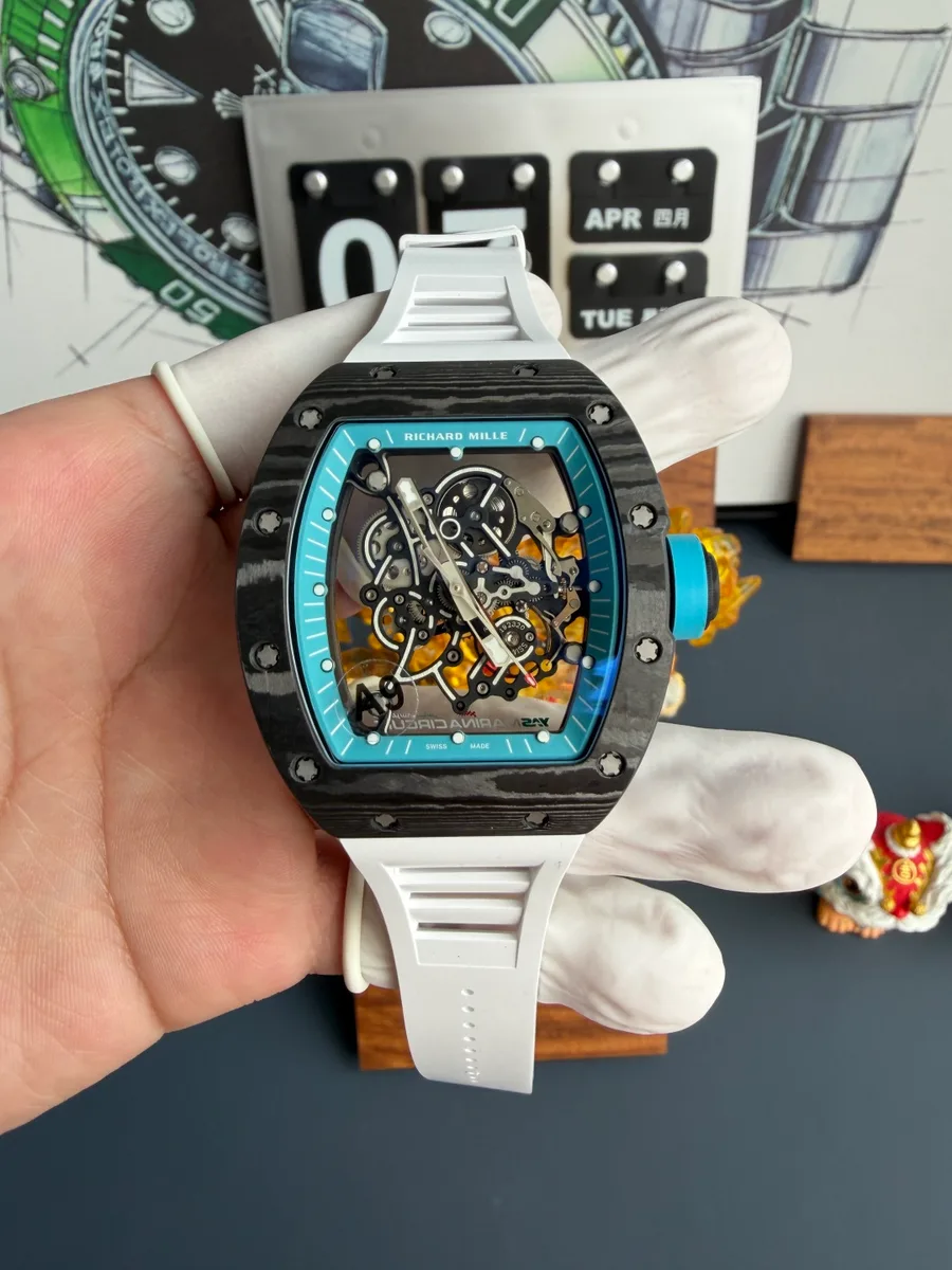 Richard Mille RM055 Bubba Watson Yas Marina Circuit Carbon NTPT Vaucher Movement A9F 42.7mm x 49.9mm