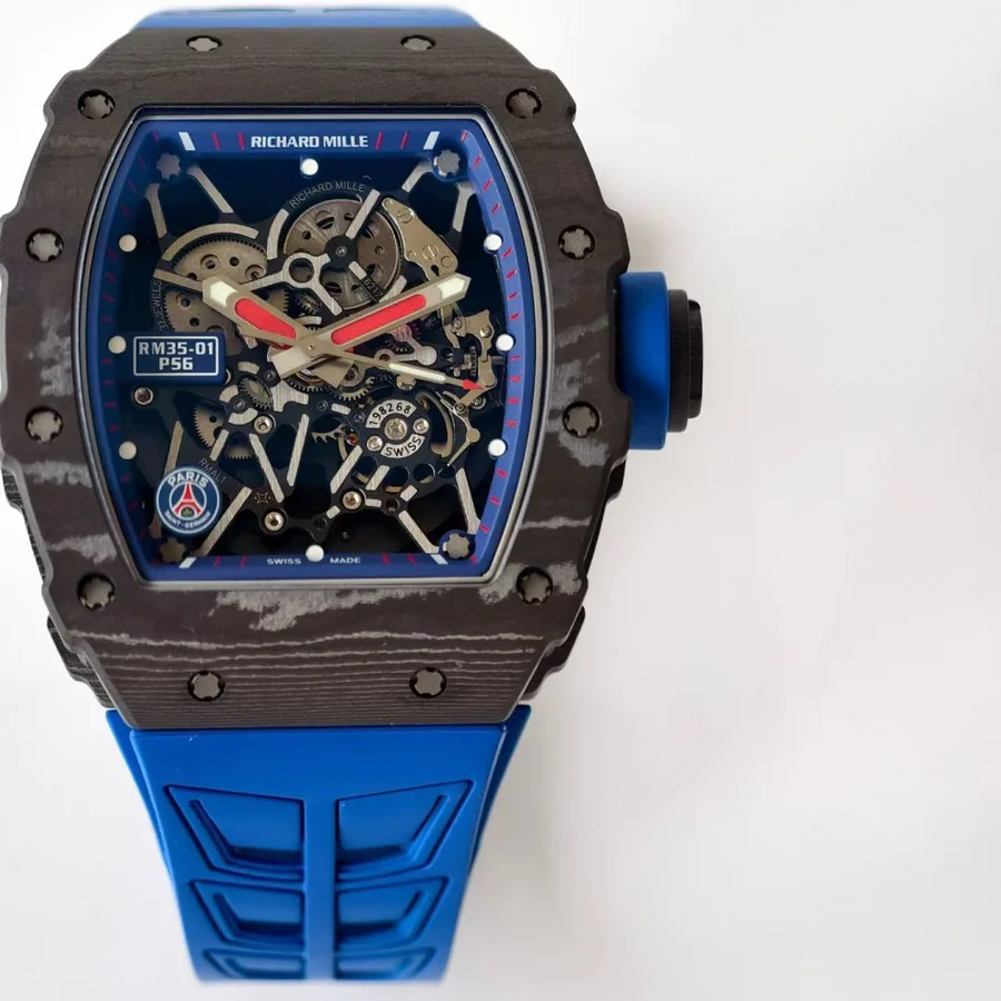 Richard Mille RM35-01 Carbon Paris Saint-Germain PSG Special Edition 49.94mm x 44.5mm Super Clone Watch - Angle 2 - Jack Watches USA