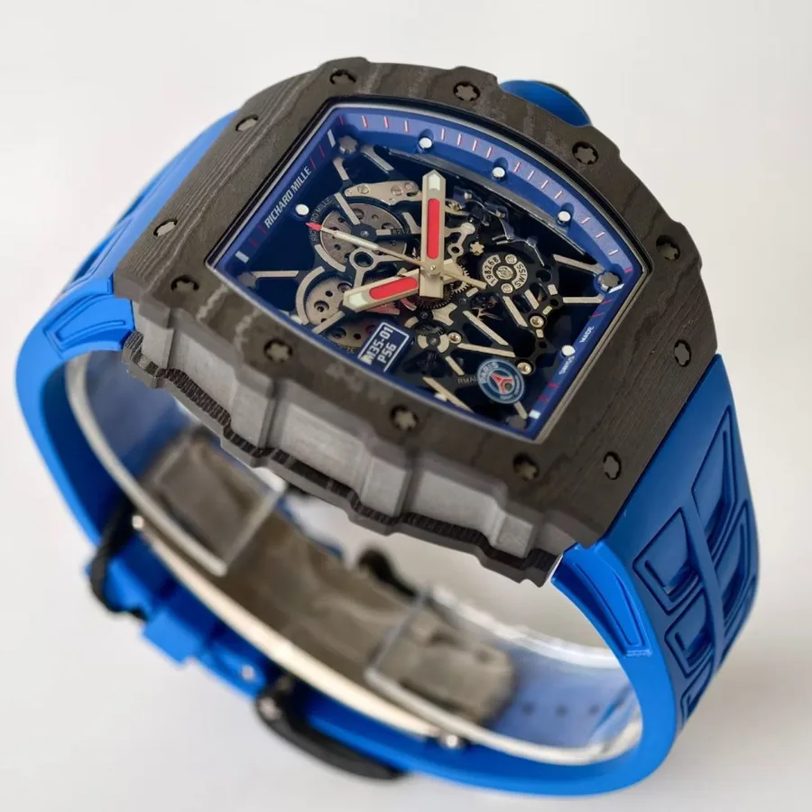 Richard Mille RM35-01 Carbon Paris Saint-Germain PSG Special Edition 49.94mm x 44.5mm Super Clone Watch - Angle 3 - Jack Watches USA
