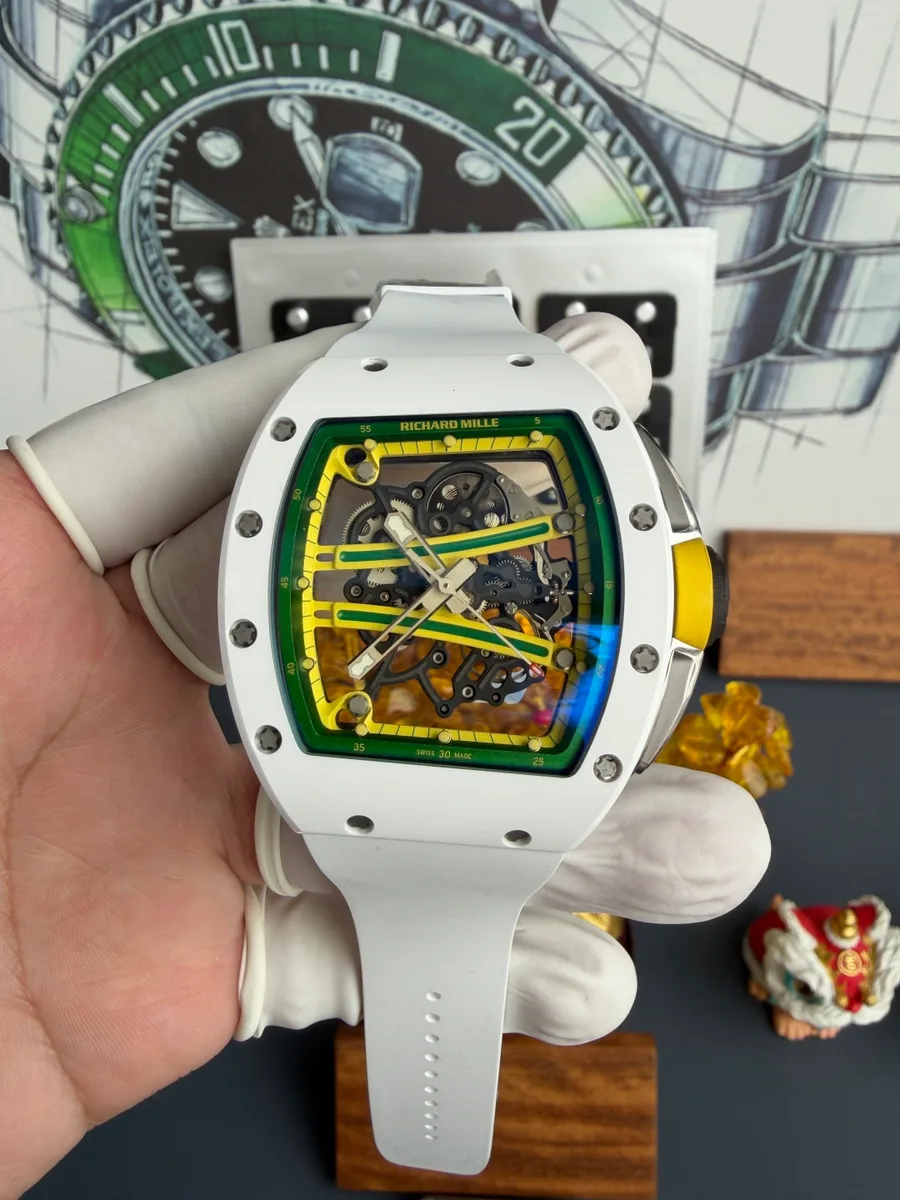 Richard Mille RM61-01 White Ceramic Asia Limited EditionVaucher Movement A9F 42.7mm x 50.23mm