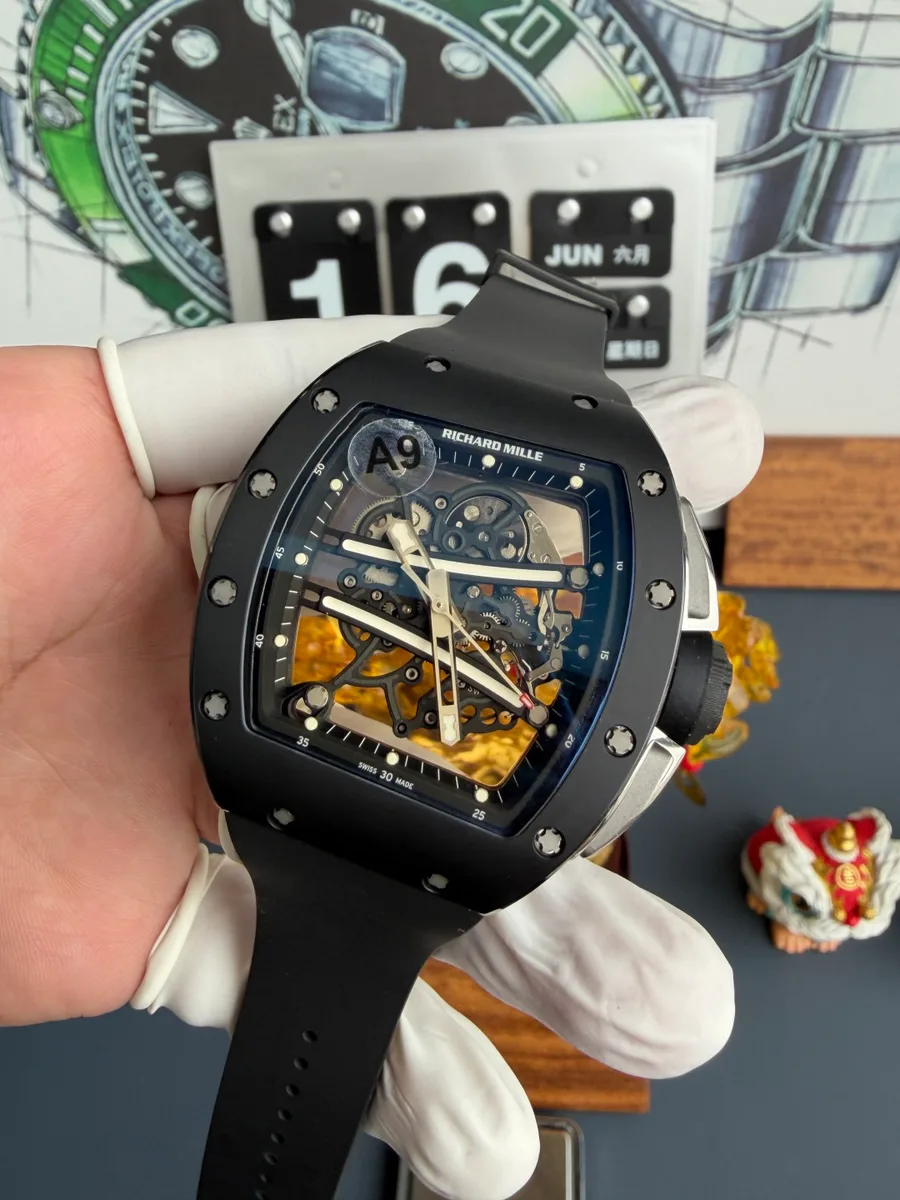 Richard Mille RM61-01 Yohan Blake All Black Vaucher Movement A9F 42.7mm x 50.23mm Super Clone Watch - Angle 2 - Jack Watches USA